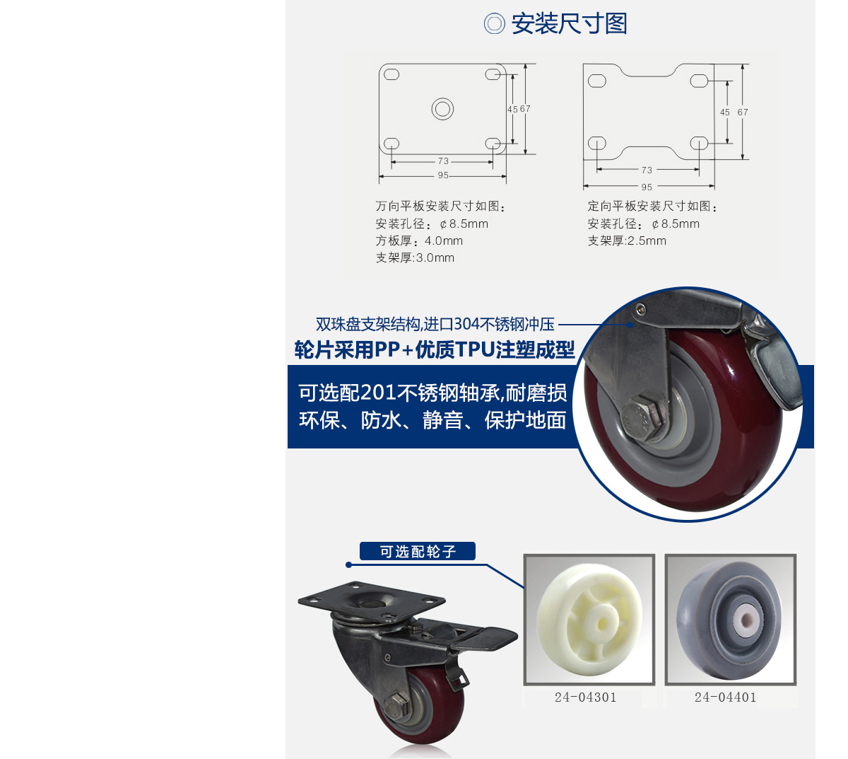 3寸不銹鋼PU剎車輪3.jpg